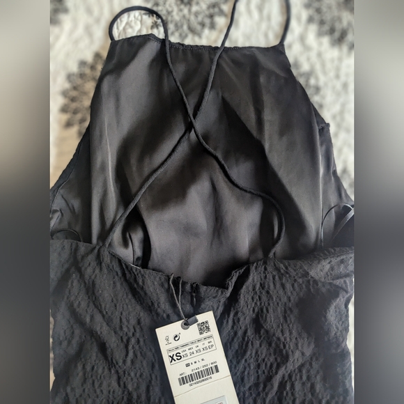 Zara Textured XS Little Black Dress NWT - Picture 7 of 10